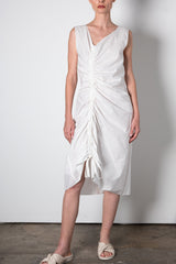Organic Cotton Bias Dress w/ Drawstrings - UMA SP23 Dress STYLEM White P 
