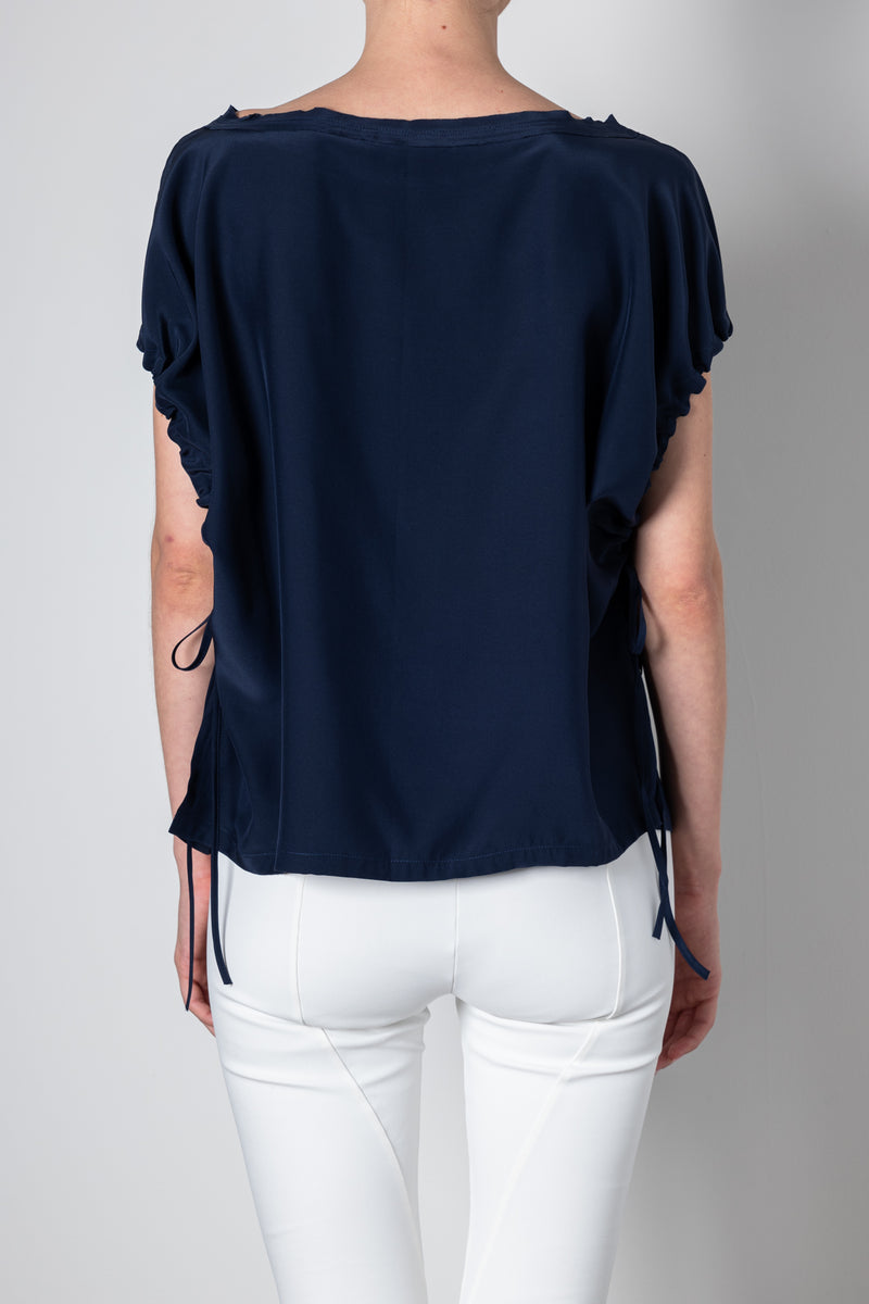 Silk Tee with Drawstrings Sleeve - UPTON S23 Top General Orient   