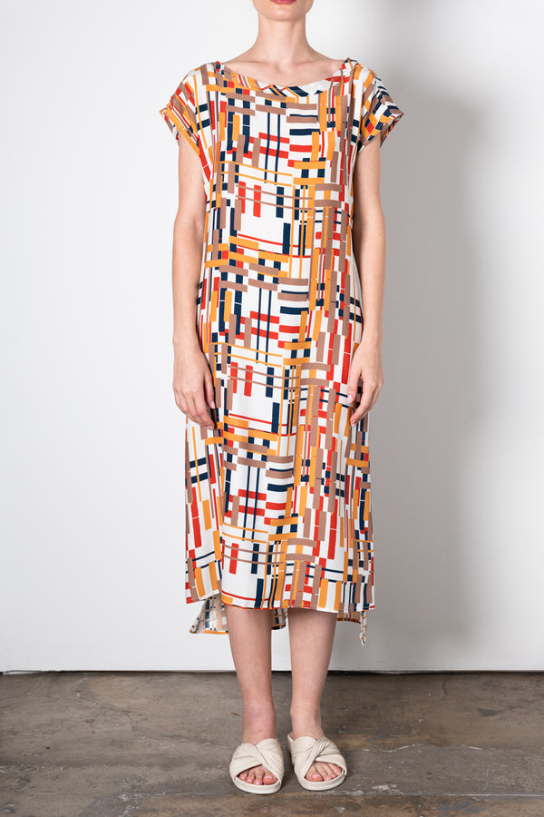 Silk Tee Dress w/ drawstrings - URIELA S23 Dress General Orient Geo Print P 