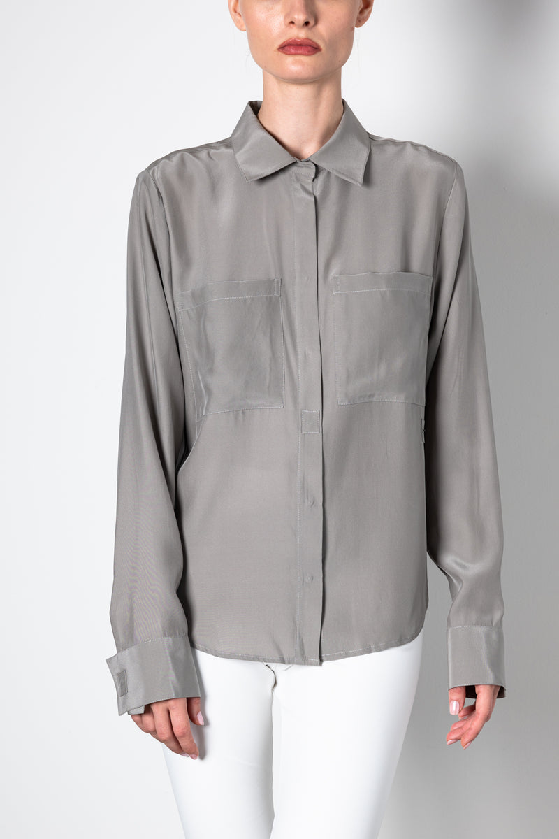 Silk Shirt With Wrap Snap - URSALA1 Shirt General Orient Flint P 