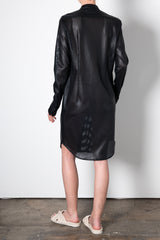 Vegan Perforated Leather Shirt Jacket Dress - VALMONT Dress STYLEM   