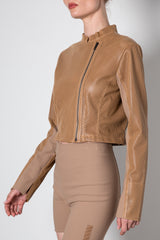 Vegan Perforated Leather Zip Jacket Tech Stretch - VINCENT SP23 Coat STYLEM   