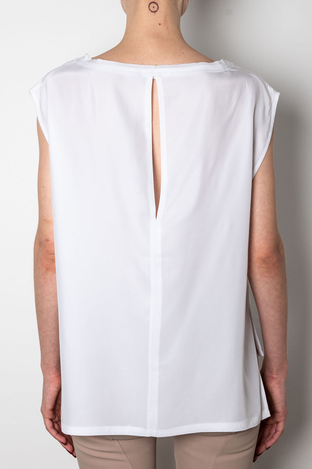 Silk Charmeuse Step Hem Tee - THERON Top General Orient   