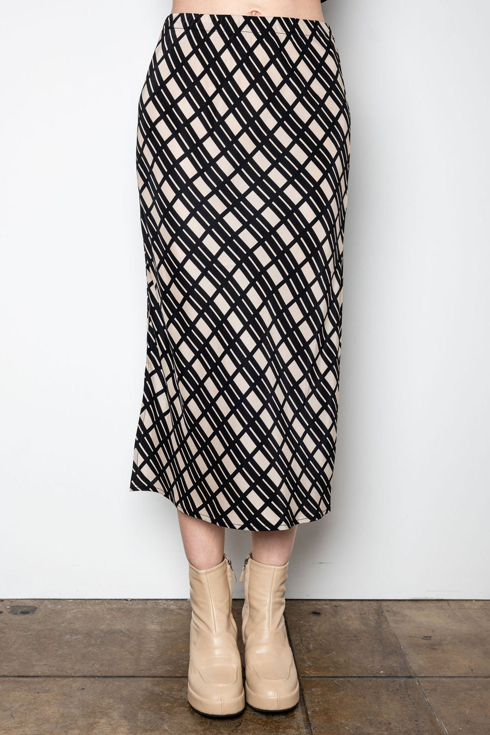 Silk Bias Midi Skirt - REGAN Skirt GENERAL ORIENT Grid P 