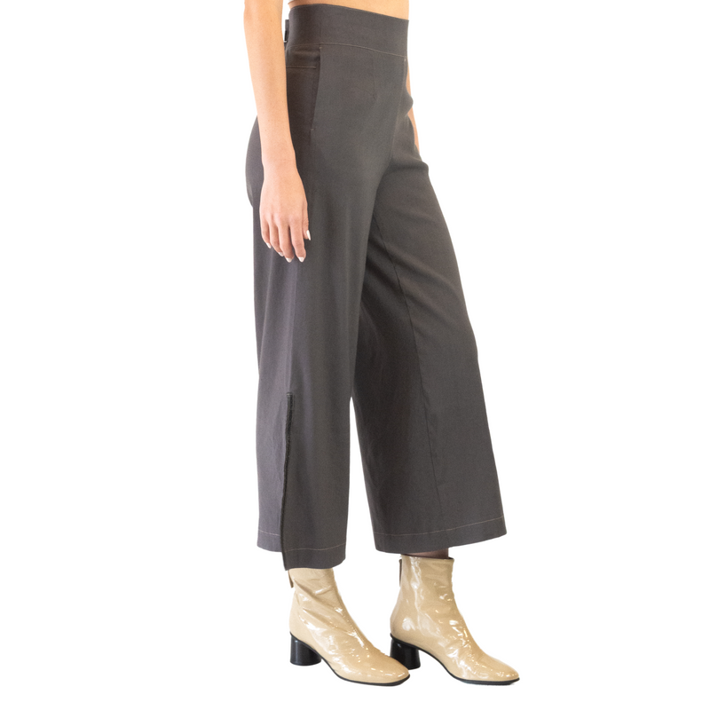 Stretch Linen Wide Culotte Pant - TROYTON Pant STYLEM   