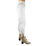 High Power Cupro Jogger w/Leather Trim -TRUDY SUM22 Pant STYLEM White P 