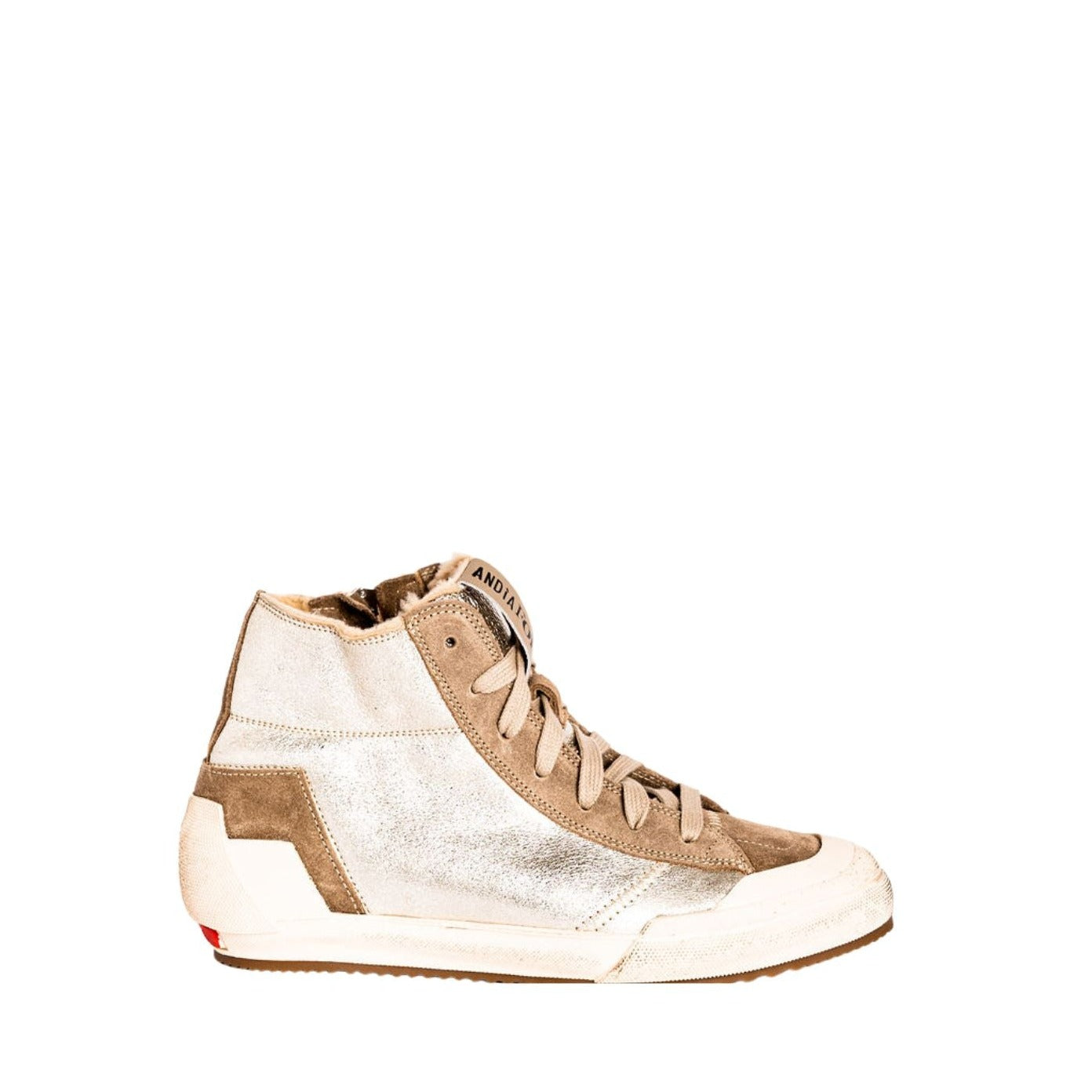 High Top Shearling Lined Sneaker by ANDIA FORA  C6ix Shoes Tan 36 