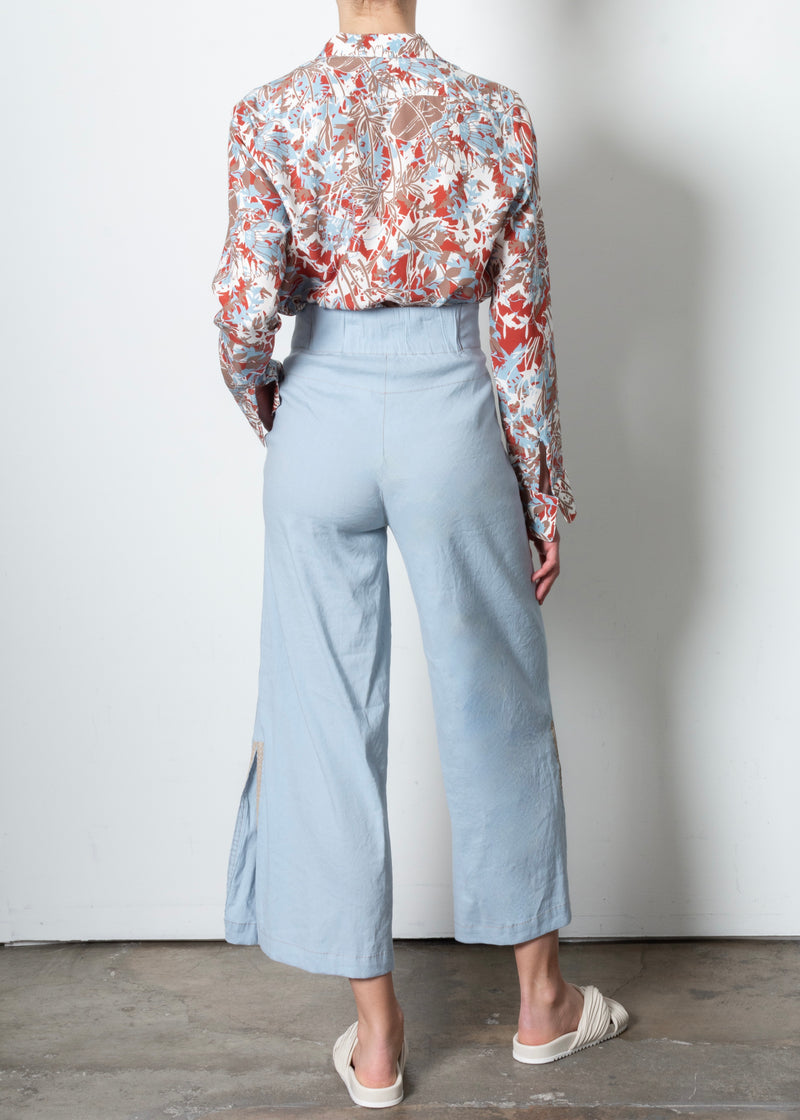 Stretch Linen Wide Culotte Pant - TROYTON Pant STYLEM   