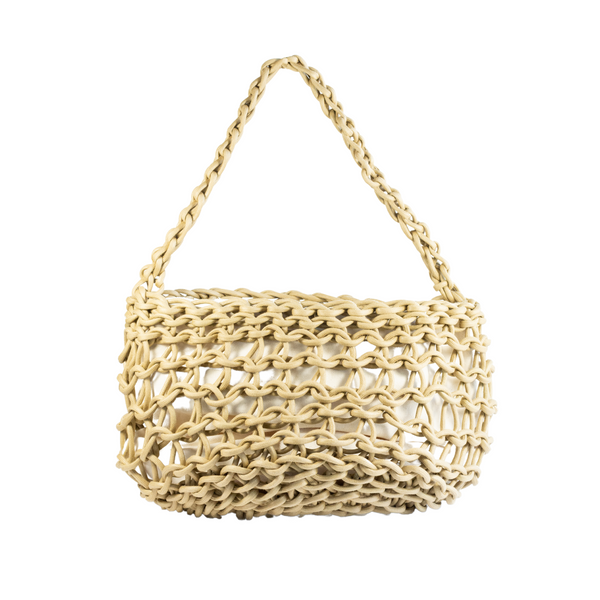 Handmade Crocheted Cotton Rope Shoulder Bag - NIKE Bag Alienina camel o/s 