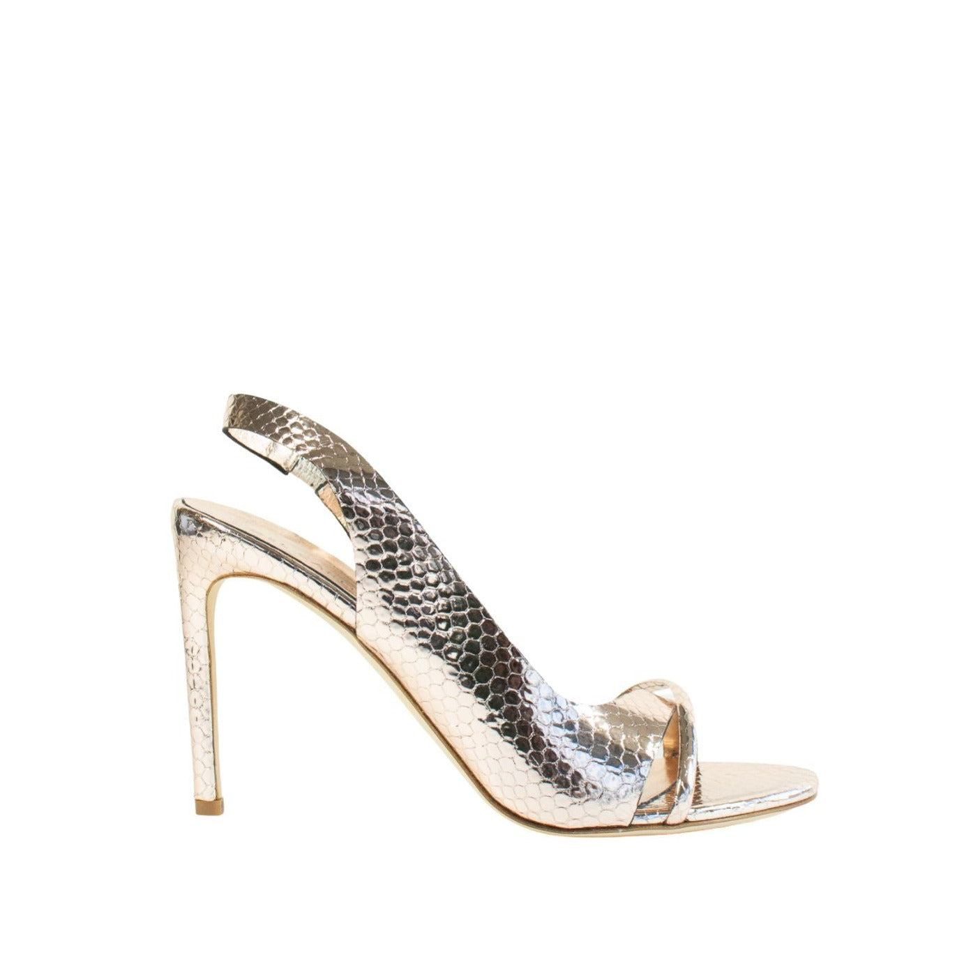 Metallic Stiletto Sandal Shoes Del Carlo   