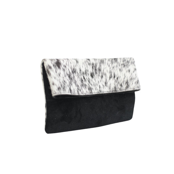 Half Calf and Suede Fold-Over Clutch - SOLIN Bag Elaine Kim Collection   