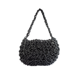 Handmade Crocheted Cotton Rope Shoulder Bag - NIKE Bag Alienina black o/s 