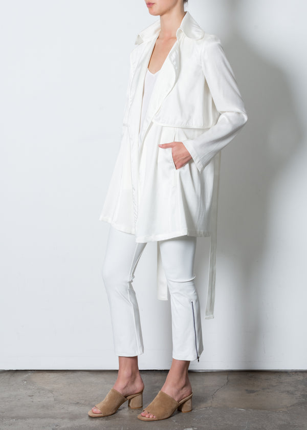 Cupro Multi Function Short Trench Coat - SAM Coat Stylem   