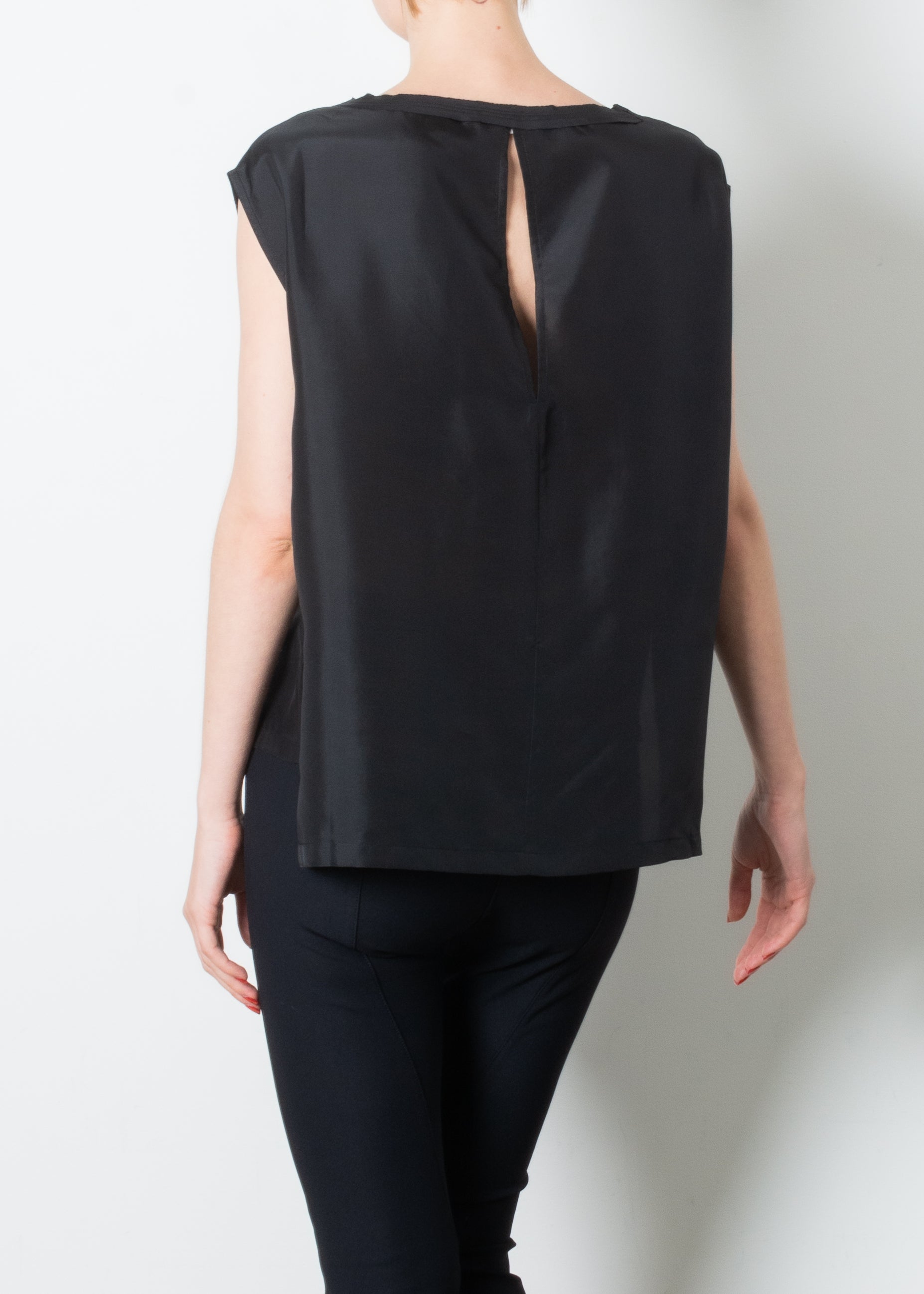 Silk Charmeuse Step Hem Tee - THERON Top General Orient   
