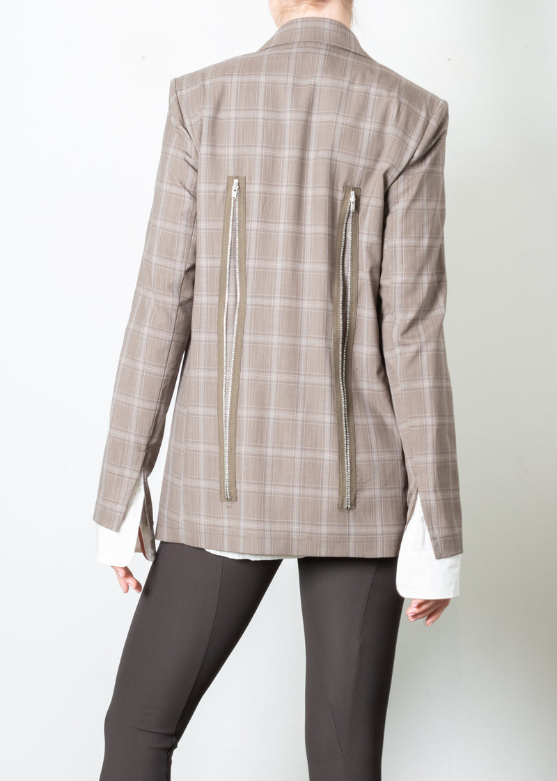 Tech Wool Easy Blazer with Zip Trim - TARON Coat STYLEM   
