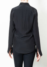 Silk Charmeuse Shirt with flap pocket - TERRAMOR F3 Top GENERAL ORIENT   