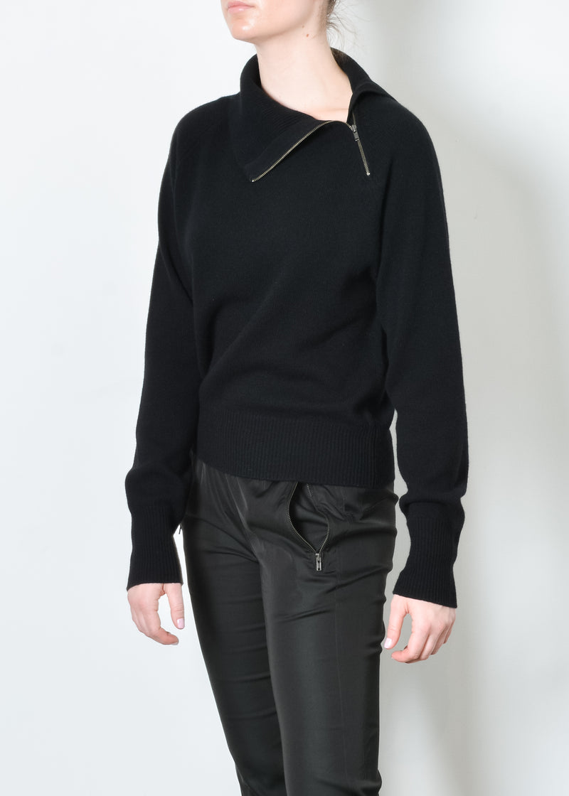 Cashmere Turtle Neck with Zip - TAHOE FA/H Sweater STYLEM Black P 