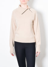 Cashmere Turtle Neck with Zip - TAHOE FA/H Sweater STYLEM Mushroom P 
