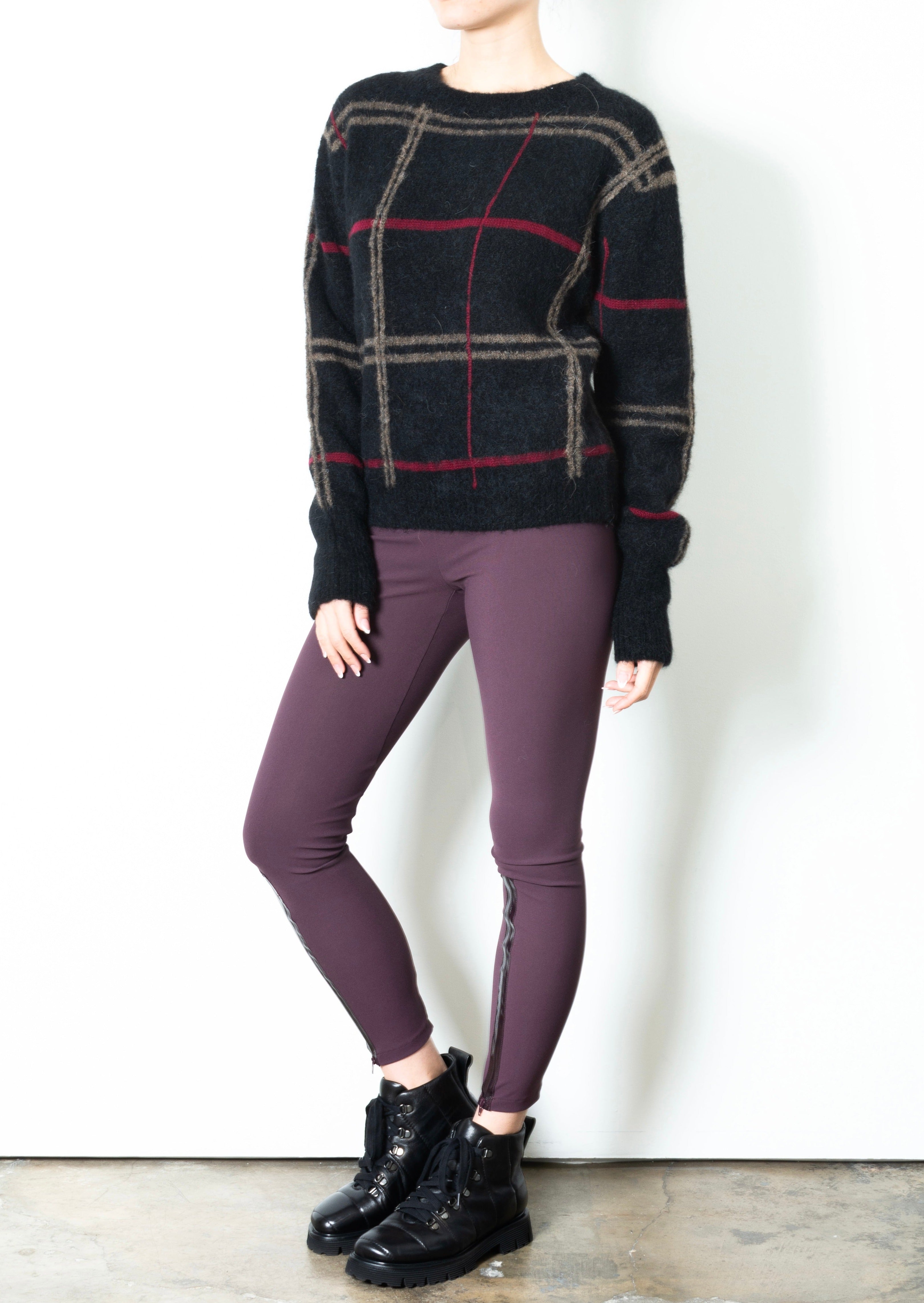 Alpaca Jacquard Crew Neck Sweater -THELMA Sweater STYLEM   