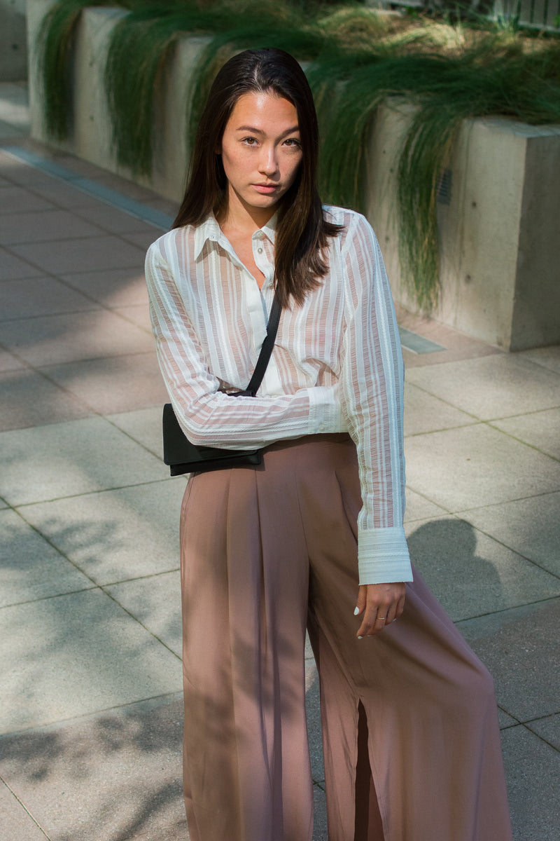 Sheer Stripe Shirt - SAVON Top Elaine Kim