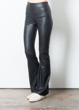 Vegan Leather Flare Leg Pant - TEVITA H22 Pant STYLEM Black P 