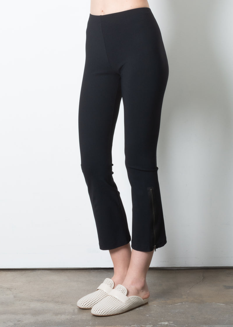 STRETCH LEGGINGS WITH ZIPS - Black