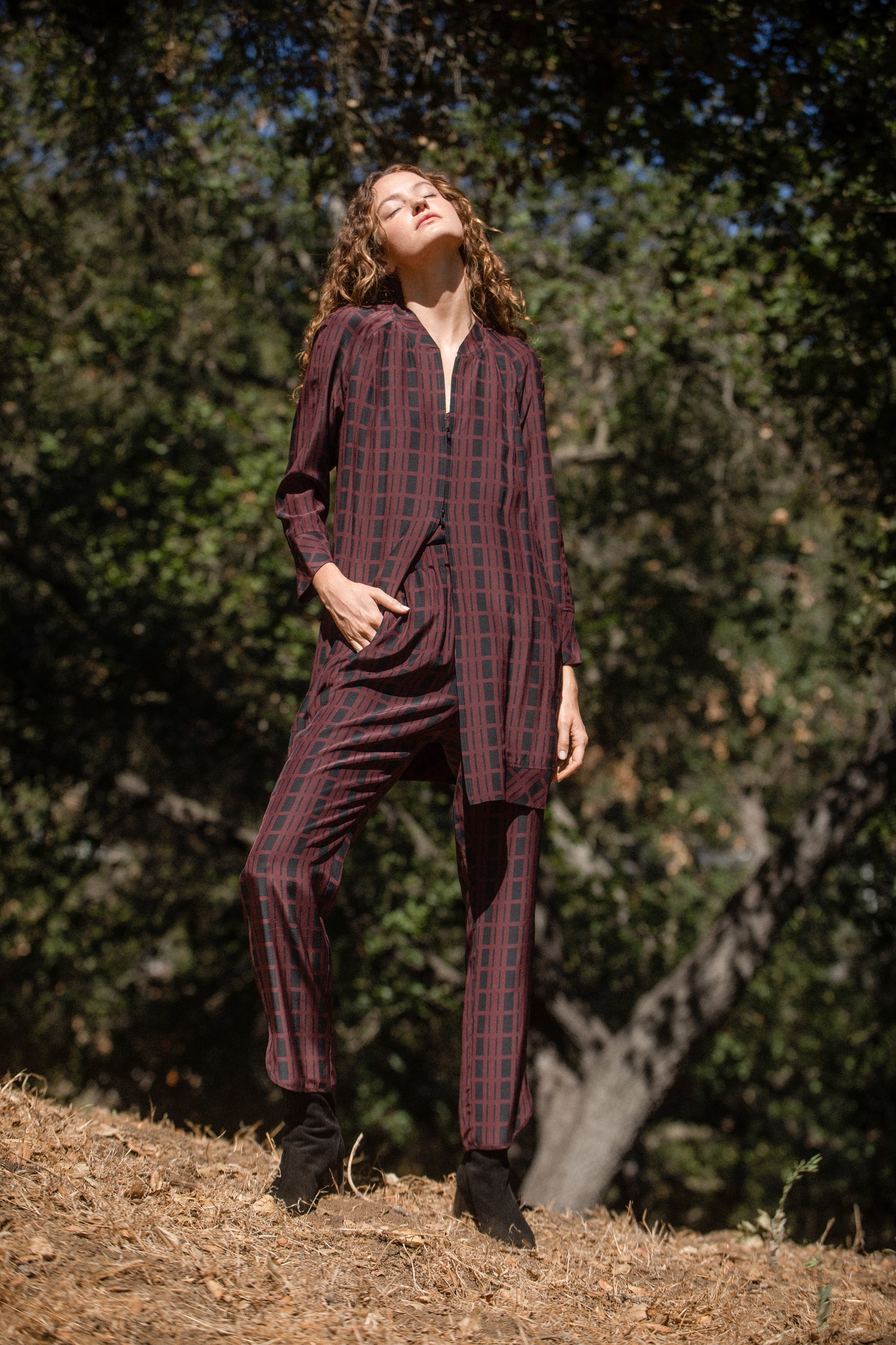 Silk Long Bomber Jacket - TANGO Coat GENERAL ORIENT   