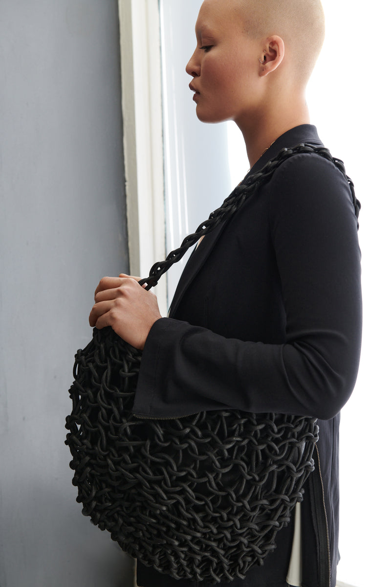 Handmade Crocheted Cotton Rope Shoulder Bag - NIKE – Elaine Kim