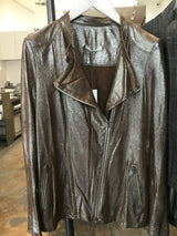 Ronnie Leather Moto Jacket Coat Elaine Kim Desert Crystal XL 