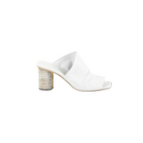 Artisanal Stacked Heel Slides by SHOTO Shoes C6ix Shoes White 36 