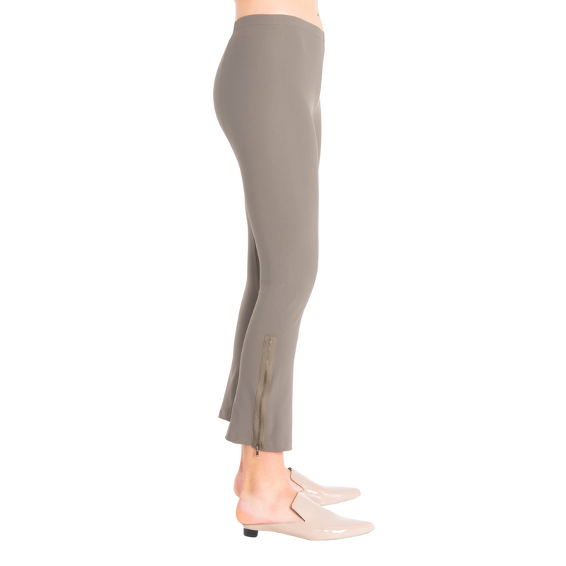 Tech Stretch Cropped Side Zip Legging - MITRA SS22 Pant STYLEM Seagrass P 