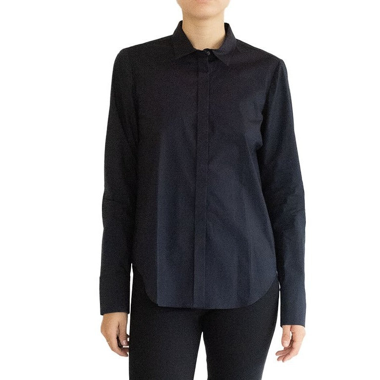 Stretch Cotton Shirt - NEVAN Top STYLEM Midnight P 