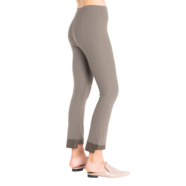 Tech Stretch Vegan Leather Step Hem Cropped Flare Pants - OLGA Pant STYLEM