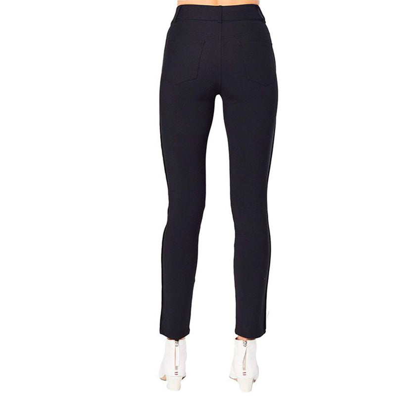 Tech Stretch Jeans w/ Leather Piping - QUINLEY Pant Elaine Kim   