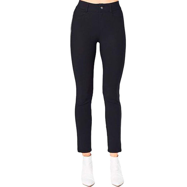 Tech Stretch Jeans w/ Leather Piping - QUINLEY Pant Elaine Kim   