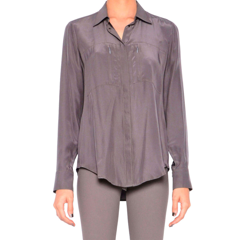 Silk Blouse with Pockets - ROSSMORE Top General Orient Chanterelle P 
