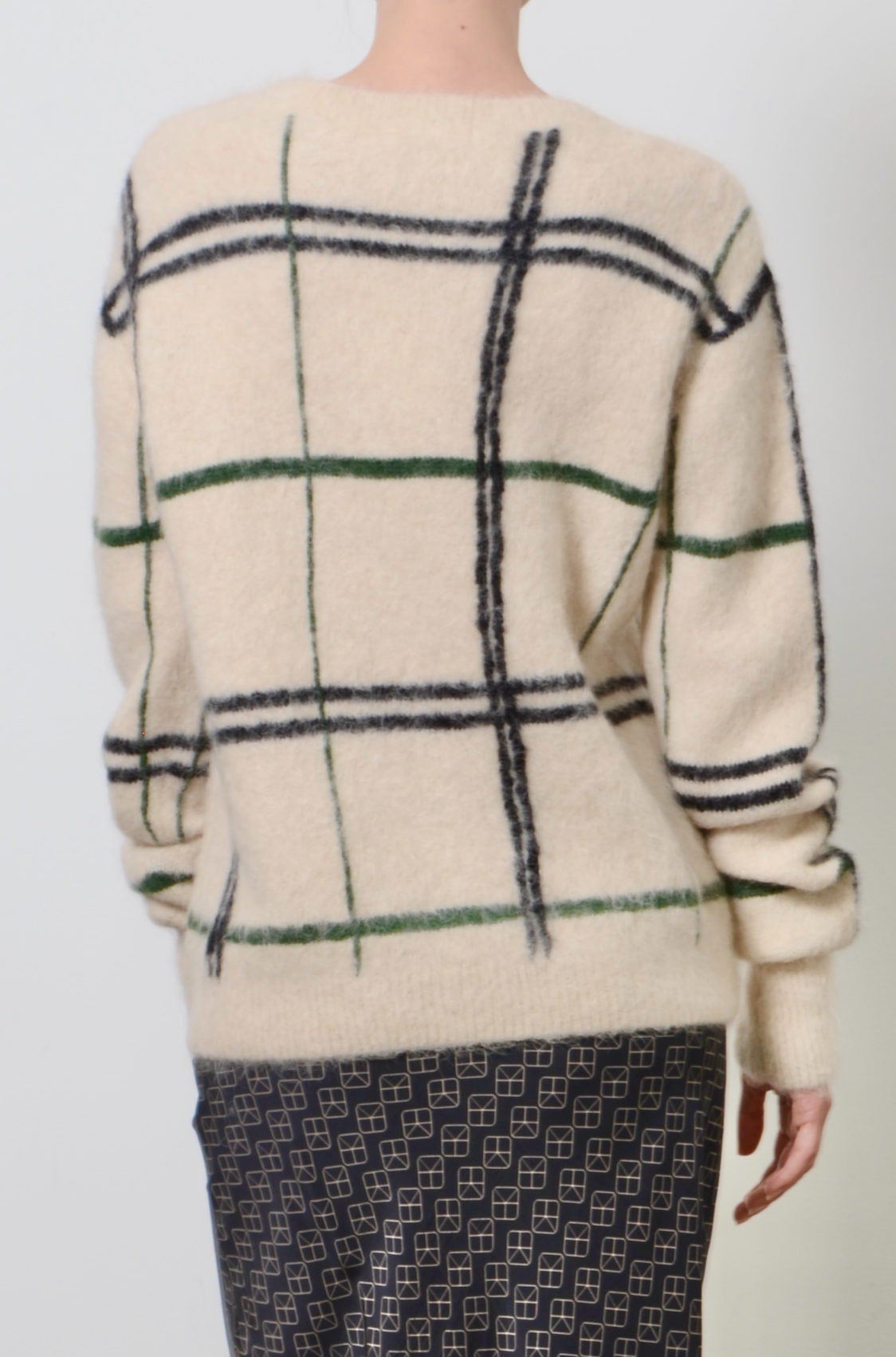 Alpaca Jacquard Crew Neck Sweater -THELMA Sweater STYLEM   