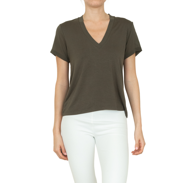Jersey Tee with Chiffon Contrast - SHAWNTAE Top Wingo Seagrass P 