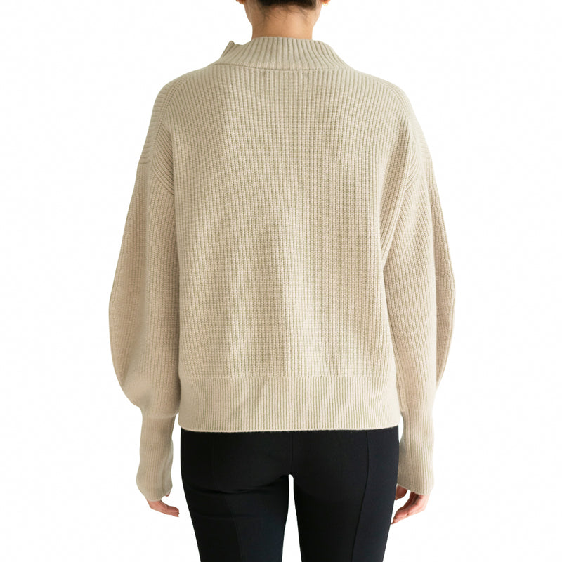 Cashmere High Neck Top with Fashion Sleeve - SHIA Sweater Elaine Kim   