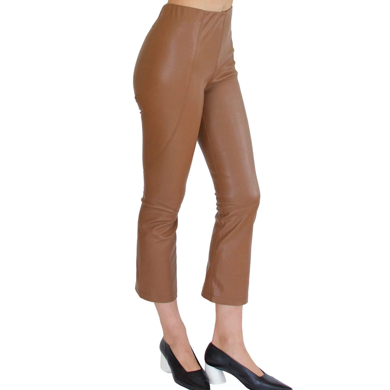Vegan Stretch Leather Crop Legging - SUSRUTA Pant Elaine Kim   