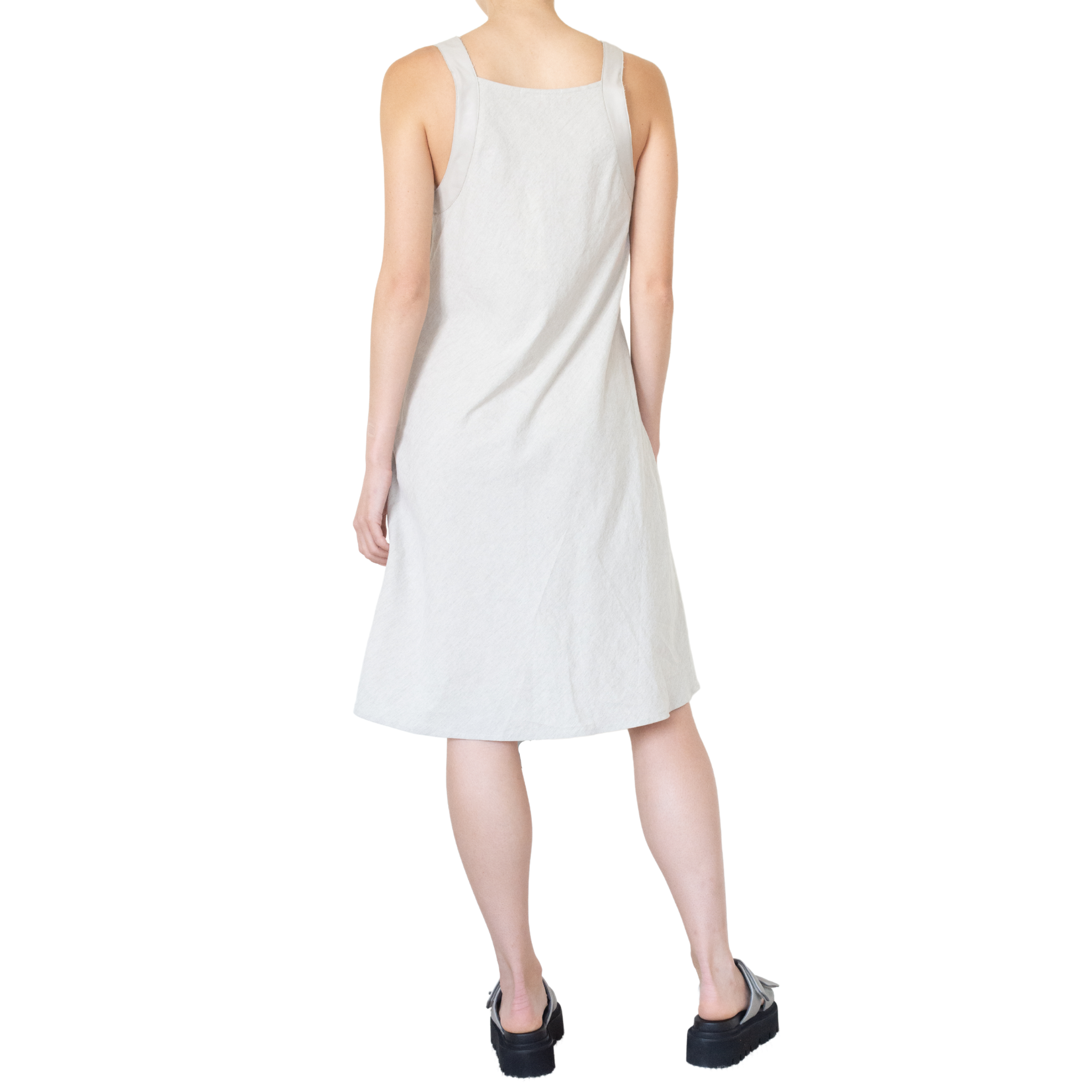 Stretch Linen Dress w/Leather Strap -TEONI SP22 Dress STYLEM   