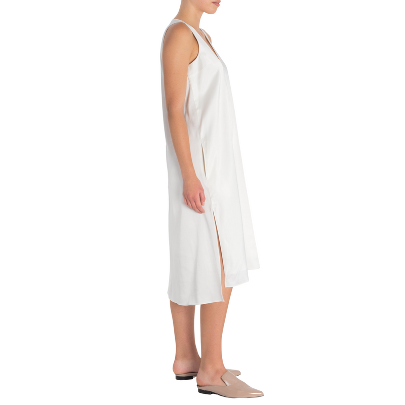 Cupro V Neck Dress - TABITHA Dress STYLEM   