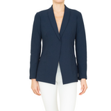 Tech Stretch Shawl Collar Blazer with Zipper - TAMARA SP22 Coat STYLEM Marine P 