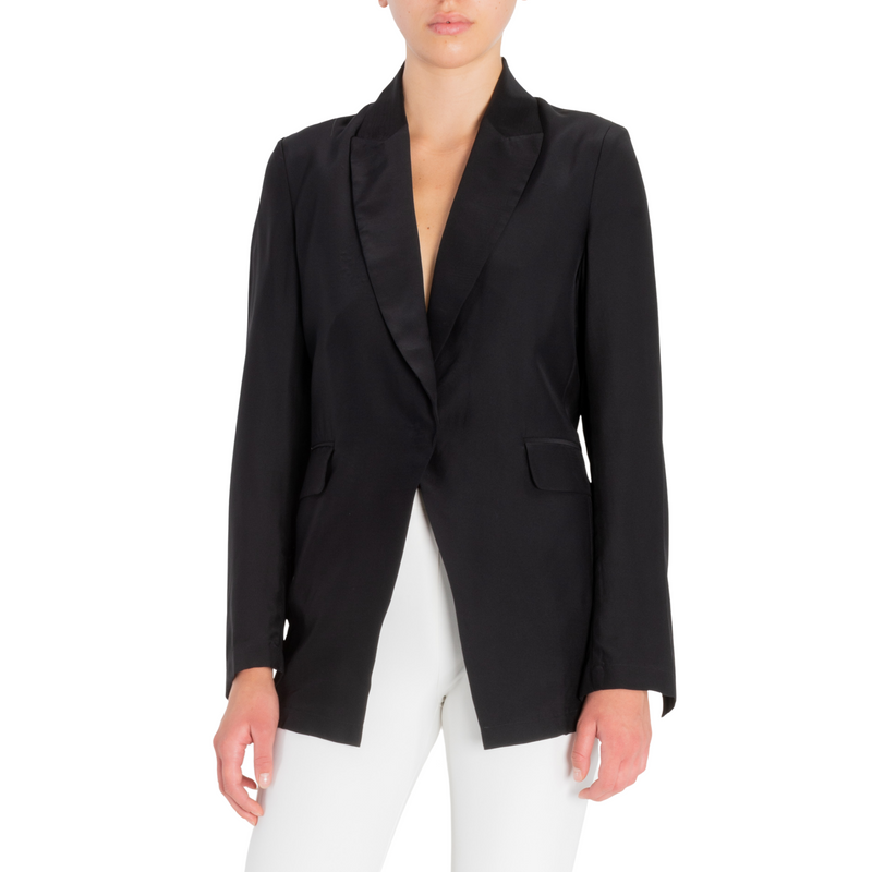 Silk Easy Blazer - TAVEN Coat General Orient Black P 