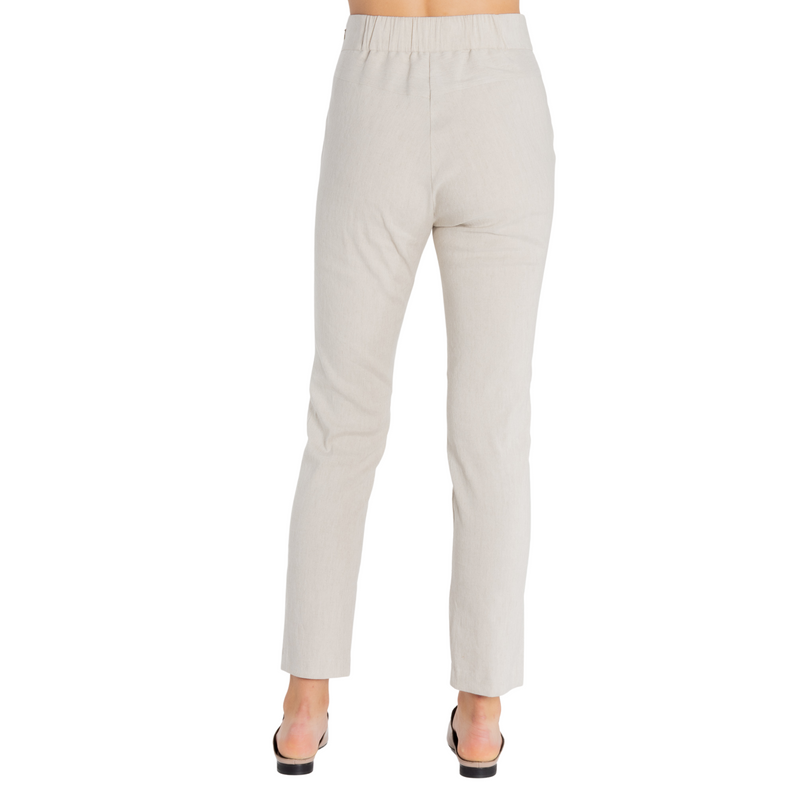 Stretch Linen Slim Pant w/ Zip - TEGAN Pant STYLEM   