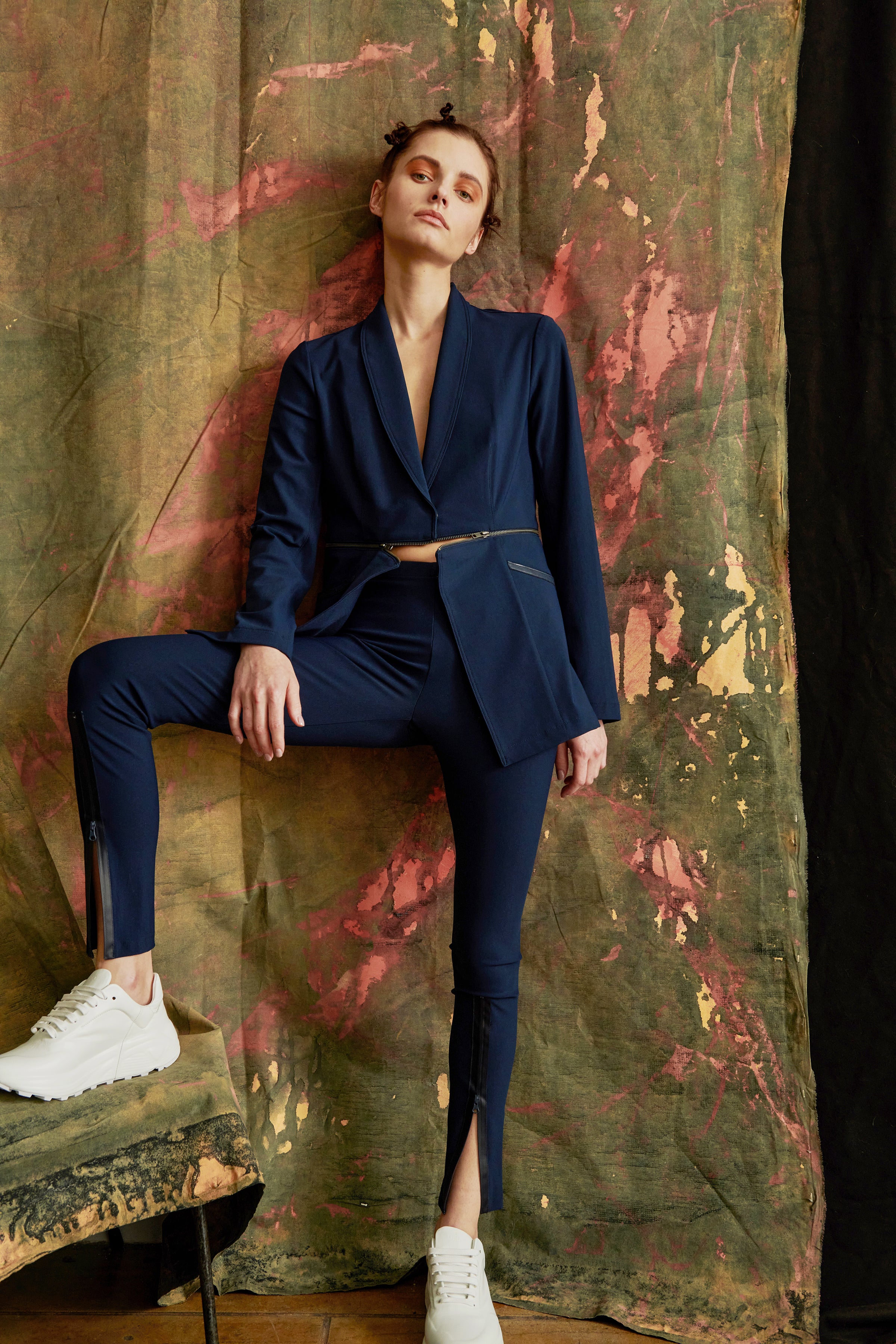 Tech Stretch Shawl Collar Zip Off Blazer - THUNDRA Coat STYLEM   