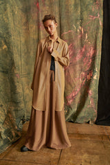 Vegan Perforated Leather Shirt Jacket Dress - VALMONT Dress STYLEM   