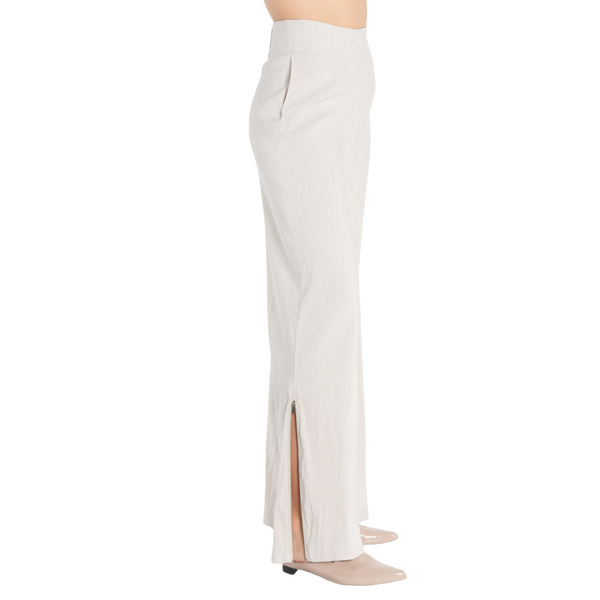Stretch Linen Wide Pant w/ Zip - TURLINGTON Pant STYLEM   