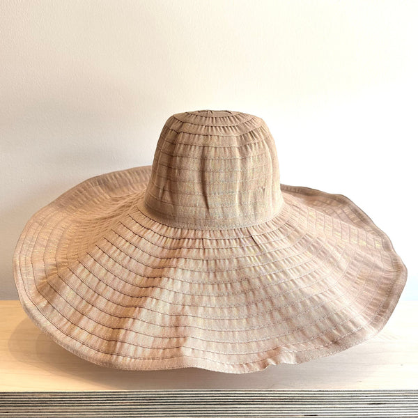 Wide Brim Cotton Beach Hat - ANNA Hat Florabella Taupe OS 