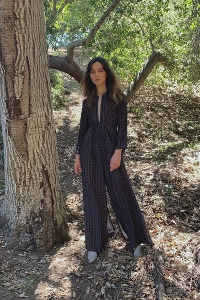 Silk Wide Leg Jumpsuit - TATIANA Jumpsuit GENERAL ORIENT